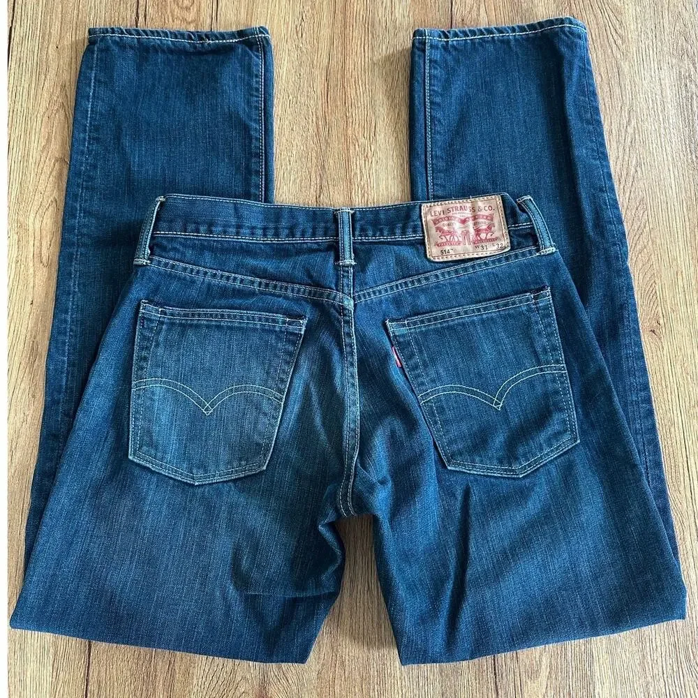 Levi's 514 Straight Dark Wash Jeans Size 31x32